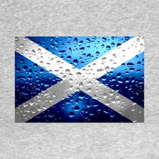 Flag of Scotland - Raindrops T-Shirt